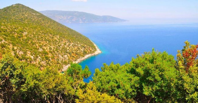 Pogled sa brda - planine Kefalonije